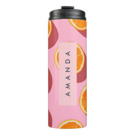 Monogram Personalisiert Orange Slice Muster Thermosbecher