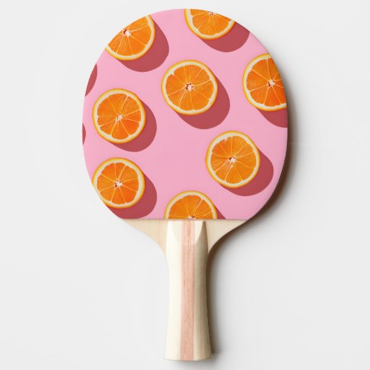 Monogram Personalisiert Orange Slice Muster Tischtennis Schläger (Rückseite)