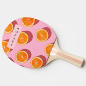 Monogram Personalisiert Orange Slice Muster Tischtennis Schläger (Seitenansicht)