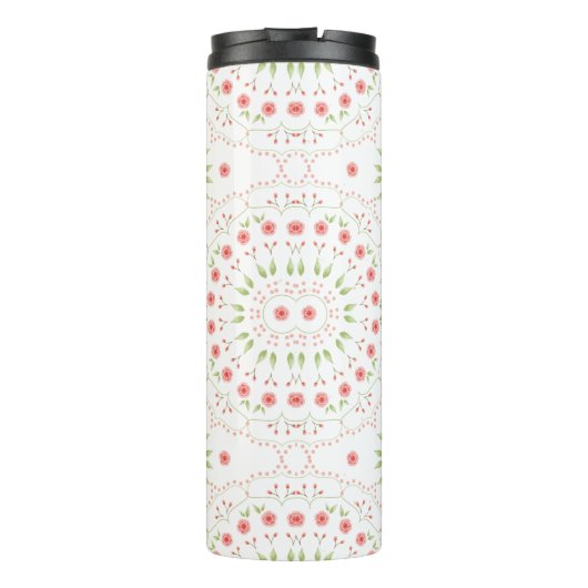 Monogram Personalisiert Pink Blush Stylish Custom Thermosbecher (Rückseite)