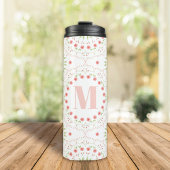 Monogram Personalisiert Pink Blush Stylish Custom Thermosbecher