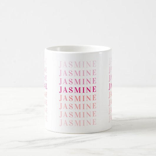 Monogram Personalisiert Pink Coral Kaffeetasse (Mittel)