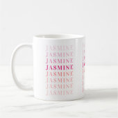 Monogram Personalisiert Pink Coral Kaffeetasse (Links)