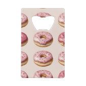 Monogram Personalisiert Pink Donut Pattern Geldbeutel Flaschenöffner (Rückseite)