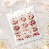 Monogram Personalisiert Pink Donut Pattern Geschenktütchen (Ausgeschnitten)