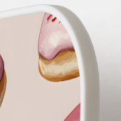 Monogram Personalisiert Pink Donut Pattern Pickleball Schläger (Linke Seite)