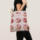 Monogram Personalisiert Pink Donut Pattern Tasche (Von Nahem)