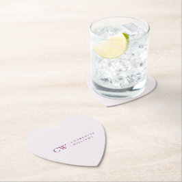 Monogram Personalisiert Pink Heft Paper Untersetze Untersetzer