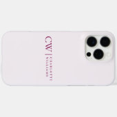 Monogram Personalisiert Pink Initial iPhone Case (Rückseite (Horizontal))