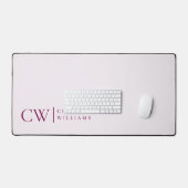 Monogram Personalisiert Pink Initial & Name Desk M Schreibtischunterlage (Tastatur & Maus)