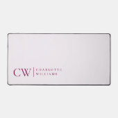 Monogram Personalisiert Pink Initial & Name Desk M Schreibtischunterlage (Vorderseite)