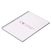Monogram Personalisiert Pink Initial & Name Notebo Notizblock (Linke Seite)