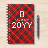 Monogram Personalisiert Red Tartan Kariertes Muste Planer
