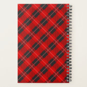 Monogram Personalisiert Red Tartan Kariertes Muste Planer (Rückseite)