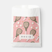 Monogram Personalisiert Retro Tennis Racket Muster Geschenktütchen (Vorderseite)