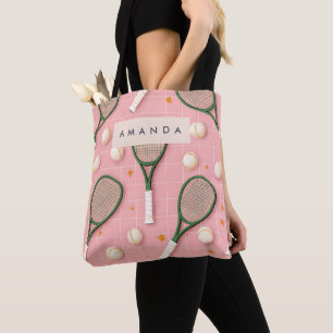 Monogram Personalisiert Retro Tennis Racket Muster Tasche