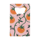 Monogram Personalisiert Retro Tomato Vine Muster Geldbeutel Flaschenöffner (Rückseite)