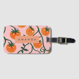 Monogram Personalisiert Retro Tomato Vine Muster Gepäckanhänger