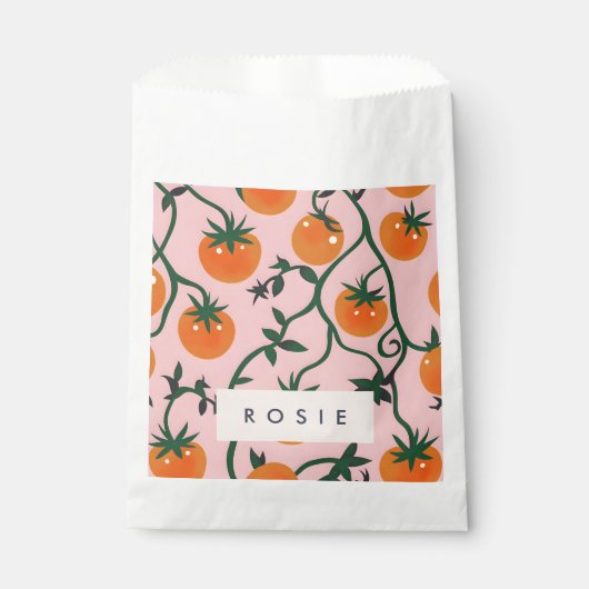 Monogram Personalisiert Retro Tomato Vine Muster Geschenktütchen (Vorderseite)