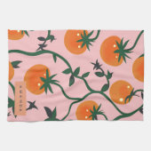 Monogram Personalisiert Retro Tomato Vine Muster Geschirrtuch (Horizontal)