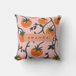 Monogram Personalisiert Retro Tomato Vine Muster Kissen