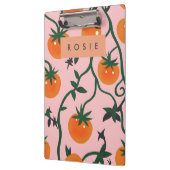 Monogram Personalisiert Retro Tomato Vine Muster Klemmbrett (Links)
