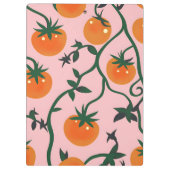 Monogram Personalisiert Retro Tomato Vine Muster Klemmbrett (Rückseite)