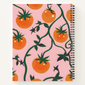Monogram Personalisiert Retro Tomato Vine Muster Notizblock (Rückseite)