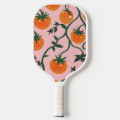 Monogram Personalisiert Retro Tomato Vine Muster Pickleball Schläger (Rückseite)