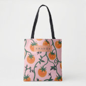 Monogram Personalisiert Retro Tomato Vine Muster Tasche (Vorderseite)