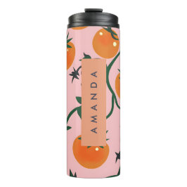 Monogram Personalisiert Retro Tomato Vine Muster Thermosbecher