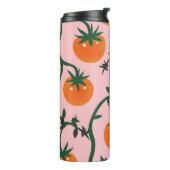 Monogram Personalisiert Retro Tomato Vine Muster Thermosbecher (Nach links gedreht)