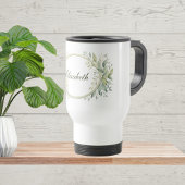 Monogram Personalisiert Sage Green Botanic Reisebecher