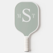 Monogram Personalisiert Sage Green Pickleball Padd Pickleball Schläger (Vorderseite)