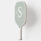 Monogram Personalisiert Sage Green Pickleball Padd Pickleball Schläger (Links)