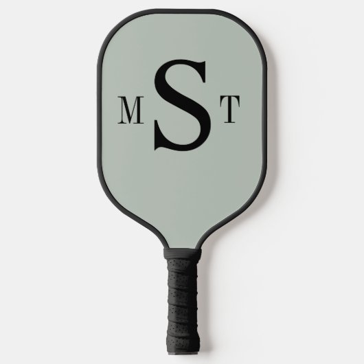 Monogram Personalisiert Sage Green Pickleball Schläger (Vorderseite)
