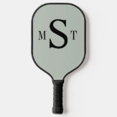 Monogram Personalisiert Sage Green Pickleball Schläger (Rückseite)