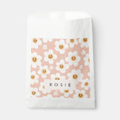 Monogram Personalisiert Smile Daisy Floral Muster Geschenktütchen (Vorderseite)