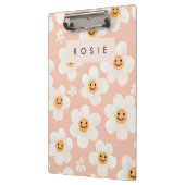 Monogram Personalisiert Smile Daisy Floral Muster Klemmbrett (Links)