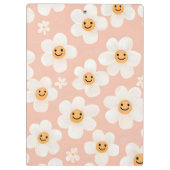 Monogram Personalisiert Smile Daisy Floral Muster Klemmbrett (Rückseite)