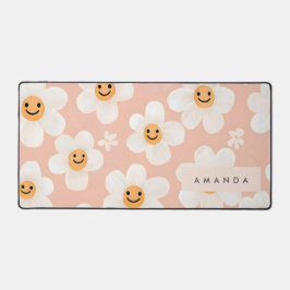 Monogram Personalisiert Smile Daisy Floral Muster Schreibtischunterlage