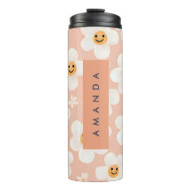 Monogram Personalisiert Smile Daisy Floral Muster