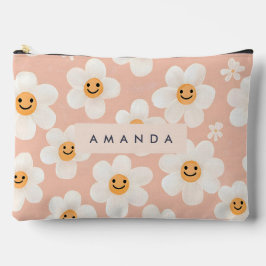 Monogram Personalisiert Smile Daisy Floral Muster Zubehörtasche