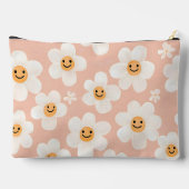 Monogram Personalisiert Smile Daisy Floral Muster Zubehörtasche (Rückseite)