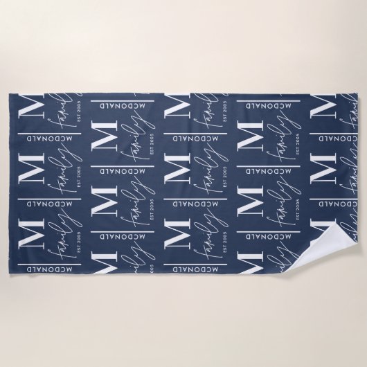 Monogram personalisiert strandtuch (Vorderseite)