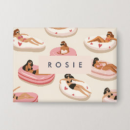 Monogram Personalisiert Summer Pool Floating Muste Button