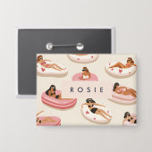 Monogram Personalisiert Summer Pool Floating Muste Button (Vorderseite/Rückseite)