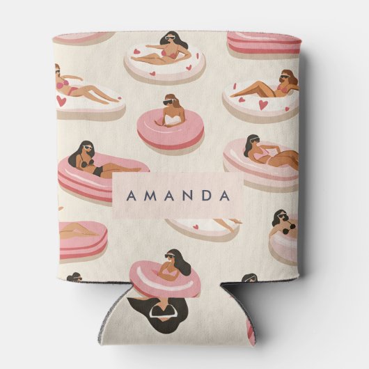 Monogram Personalisiert Summer Pool Floating Muste Dosenkühler (Rückseite)