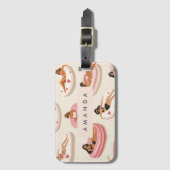 Monogram Personalisiert Summer Pool Floating Muste Gepäckanhänger (Vorderseite Vertikal)