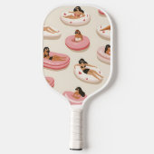 Monogram Personalisiert Summer Pool Floating Muste Pickleball Schläger (Rückseite)